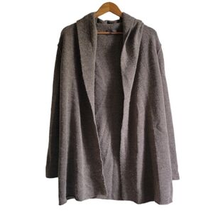 VINCE Hooded Open Duster Cardigan Wool Alpaca Blend Medium